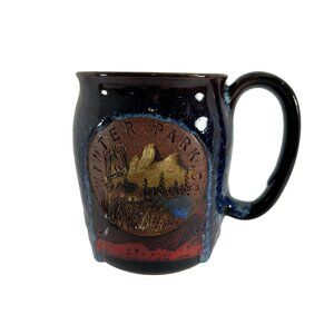 Winter Park Colorado Coffee Tea Mug Pottery Souvenir Textured Drip Glaze